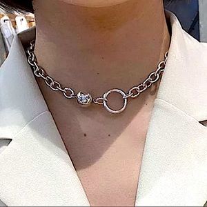 STERLING SILVER BALL CHAIN LINK CHOKER